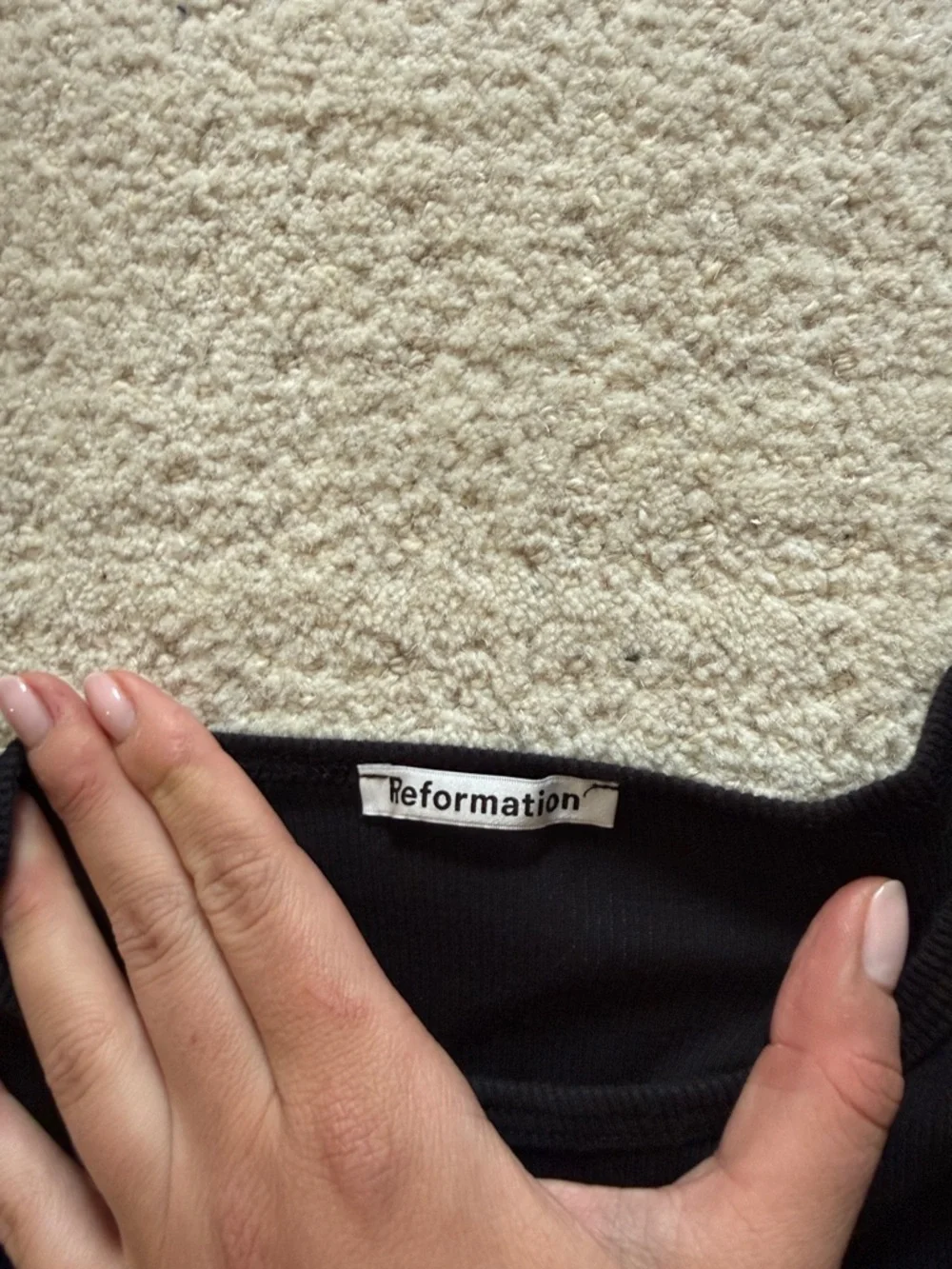 Reformation Ribbed Black Tee - Picture 3 of 3